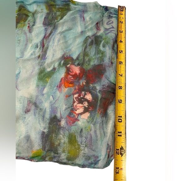 Claude Monet Water Lily Scarf Silk Oblong - Picture 10 of 10